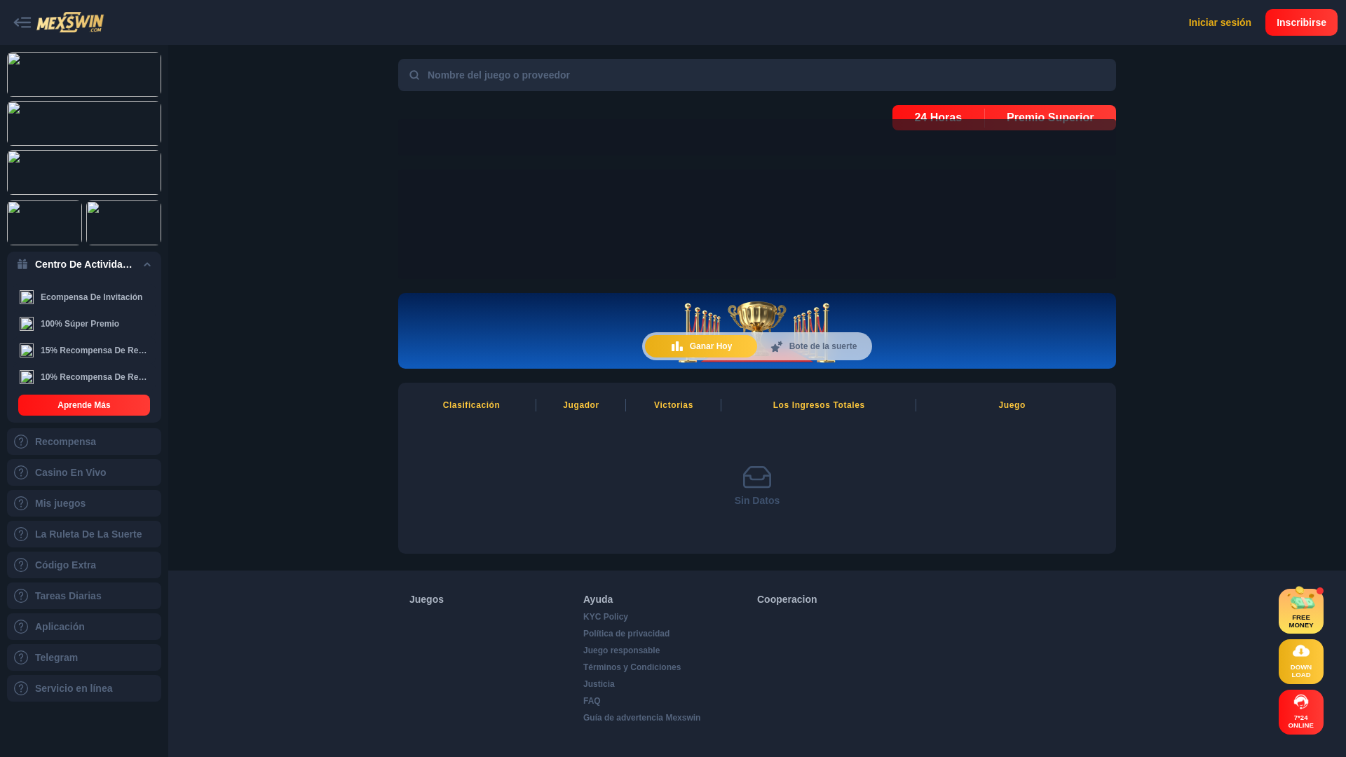 website screenshot of https://mexswinf.top/