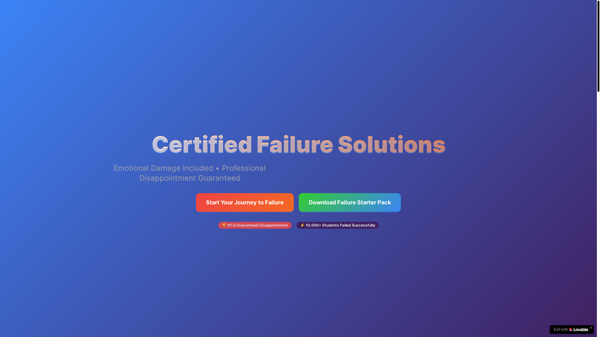 website screenshot of https://emotional-failure-solutions.lovable.app/