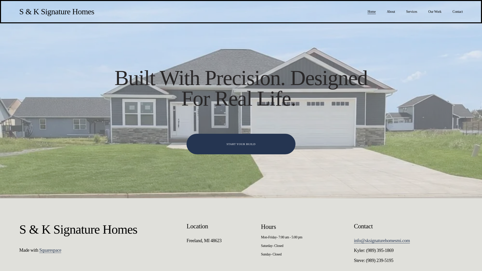 website screenshot of https://sksignaturehomesmi.com/