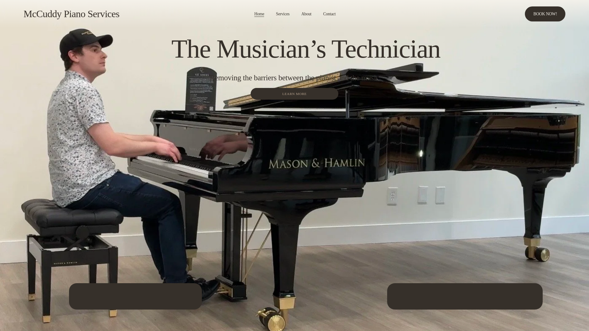 website screenshot of https://mccuddypianoservices.com