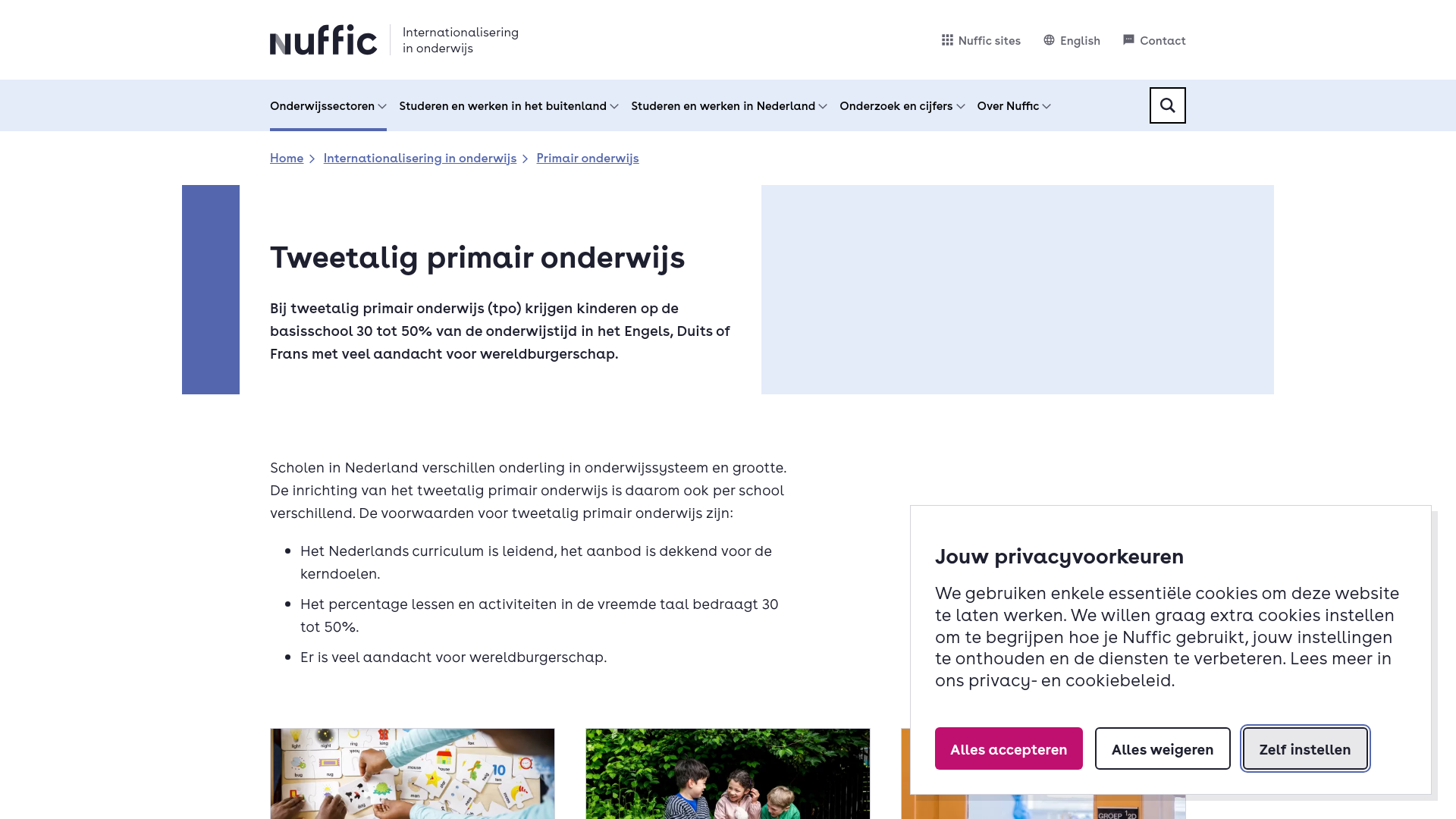 website screenshot of https://tweetalig-po.nl