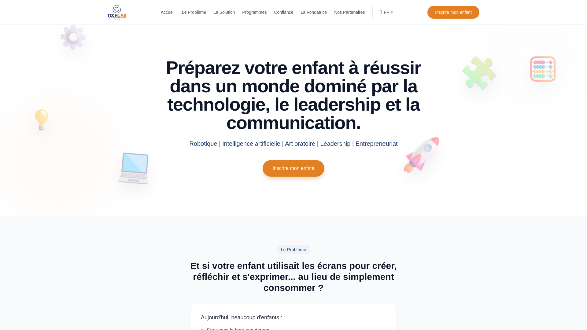 website screenshot of https://techlabacademy.ca