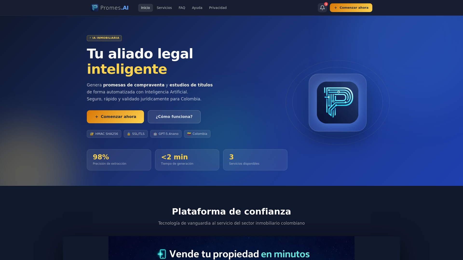 website screenshot of https://promesai.co/