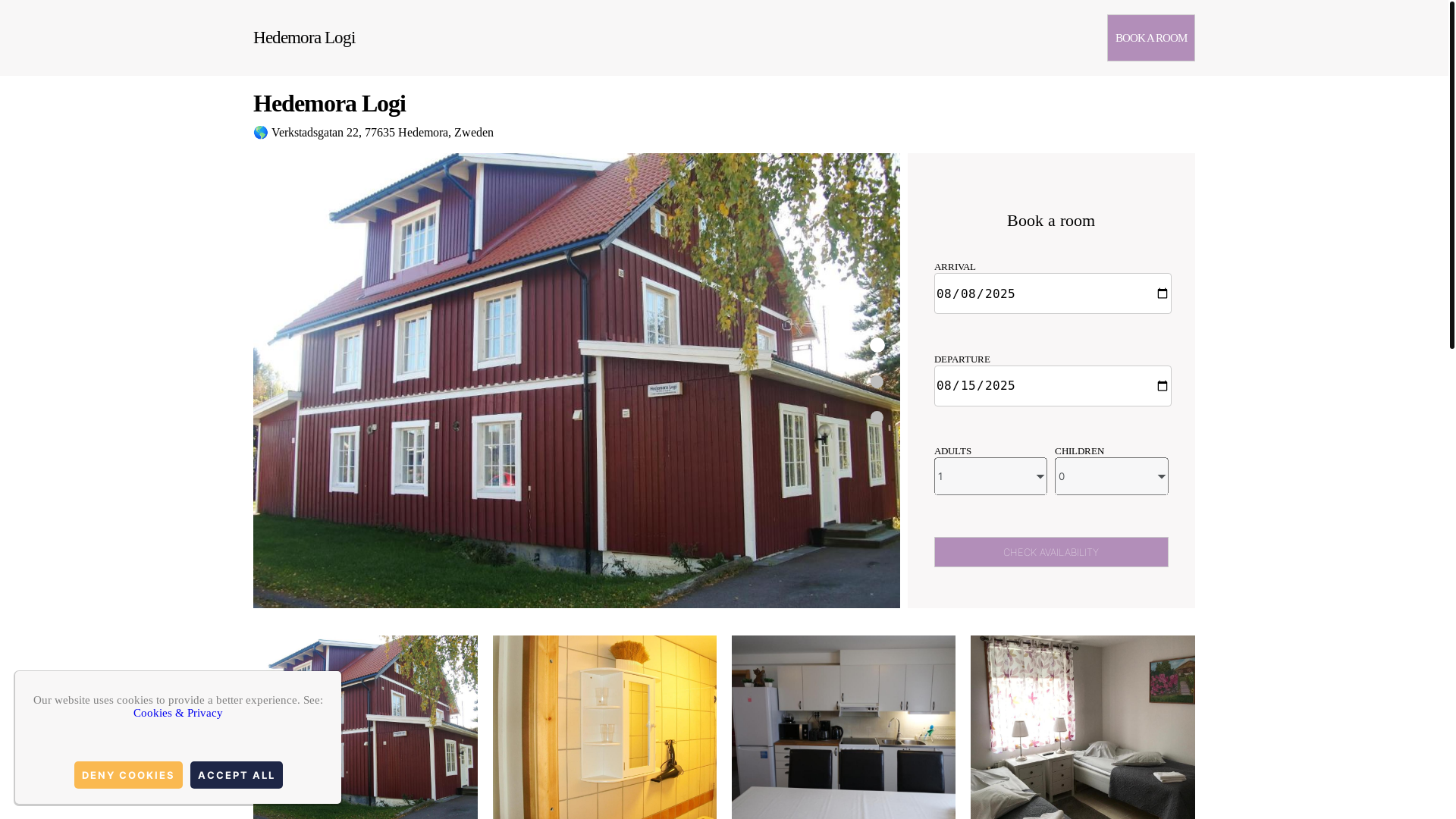 website screenshot of https://hedemora-accommodation.com.es/