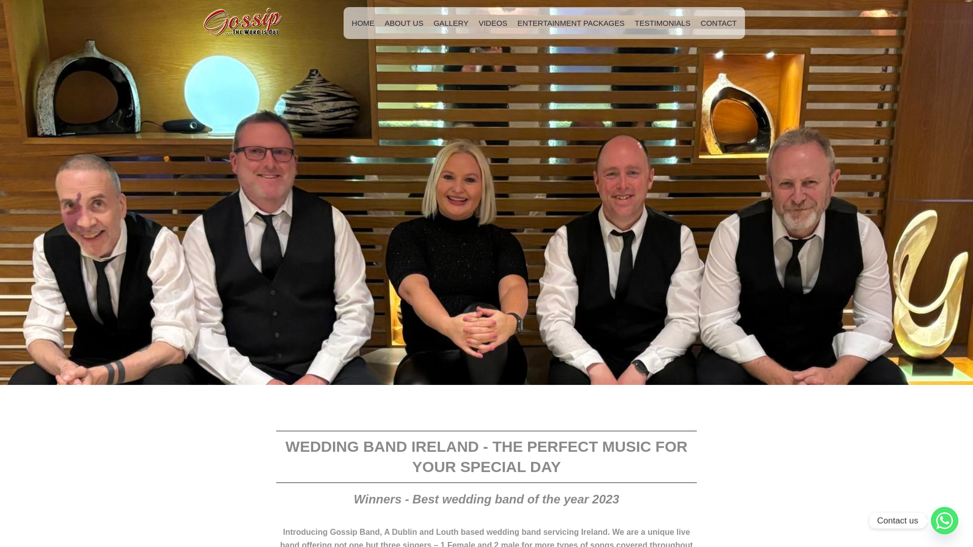 website screenshot of https://gossipband.ie