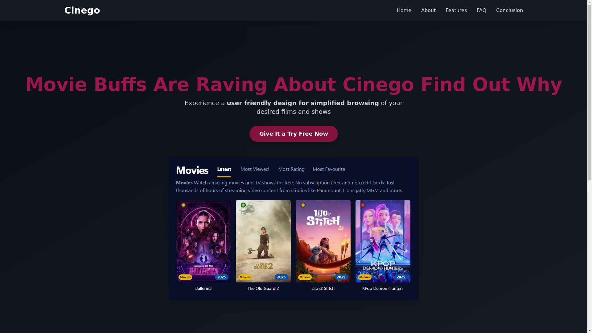 website screenshot of https://cinego-xozx.pages.dev/