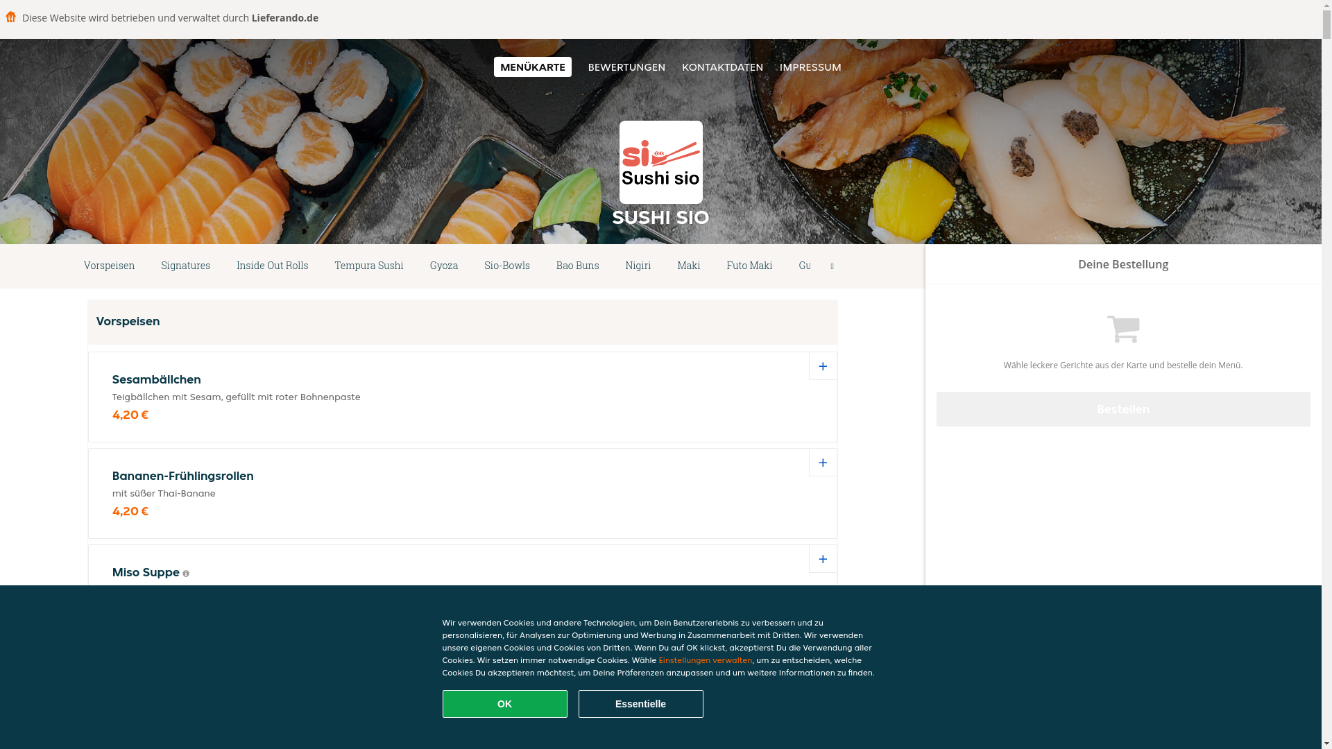 website screenshot of https://sushisio-wendlingenamneckar.de/