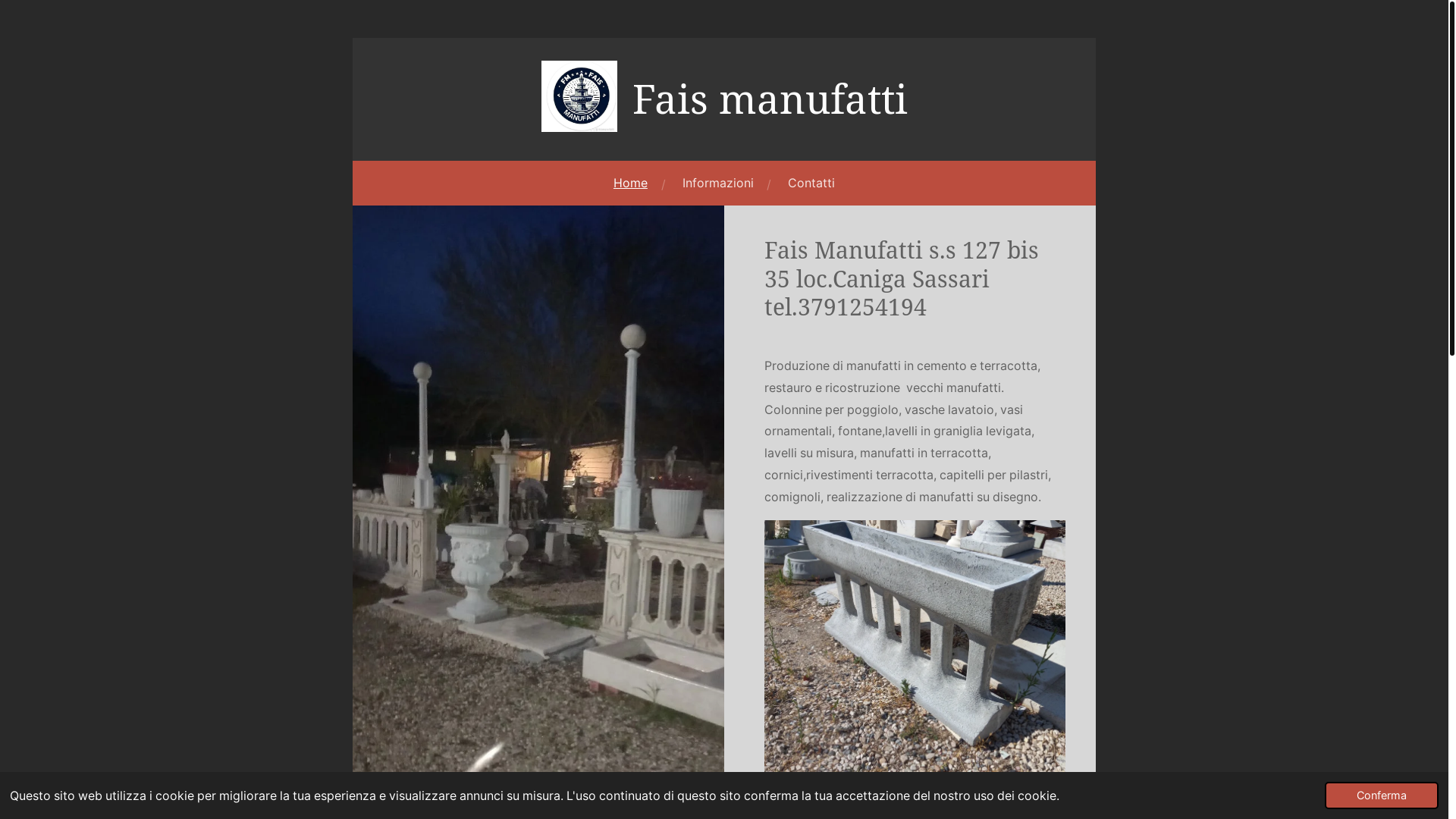 website screenshot of https://faismanufatti.com/