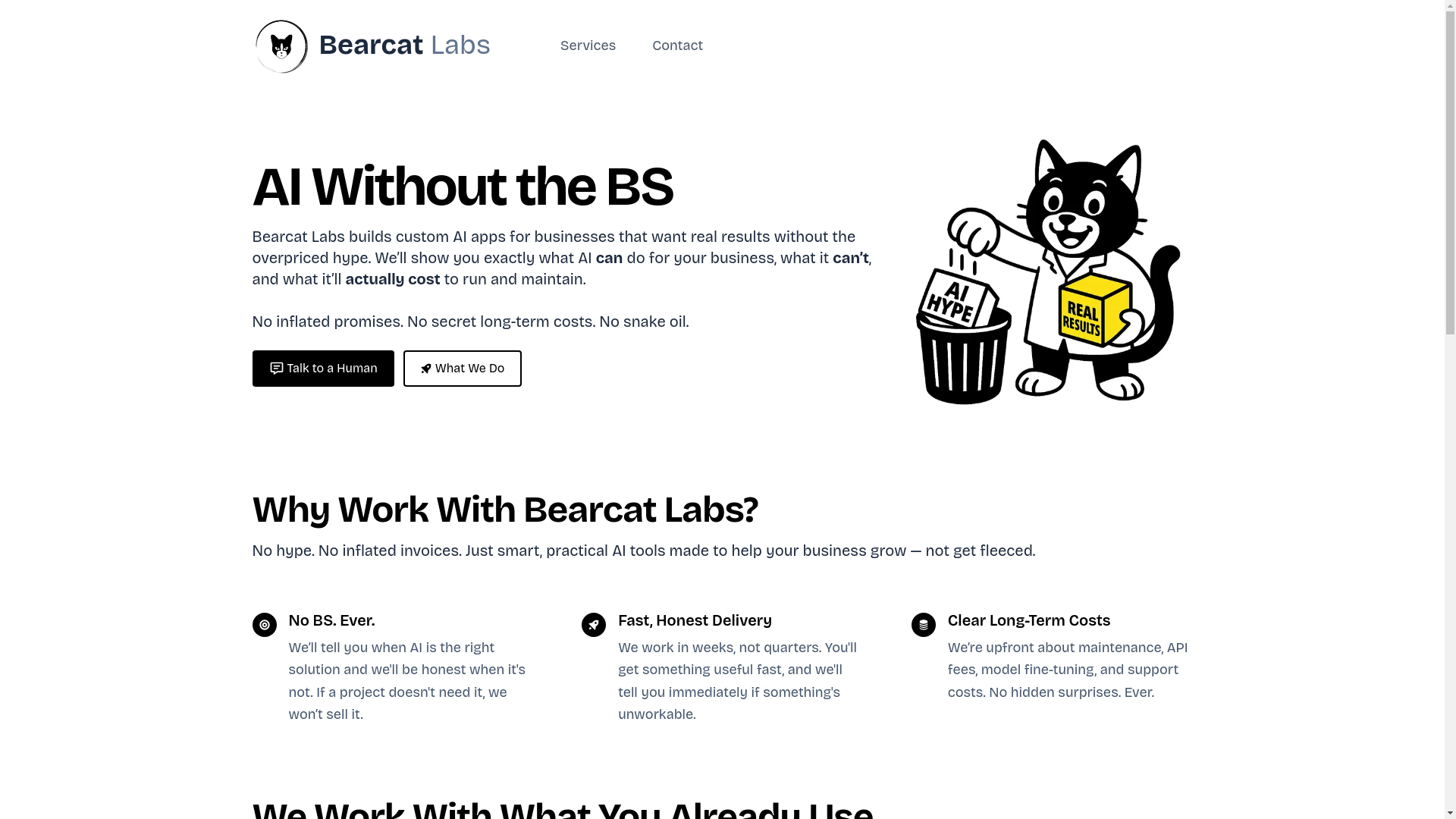 website screenshot of https://bearcat-labs-website.pages.dev/