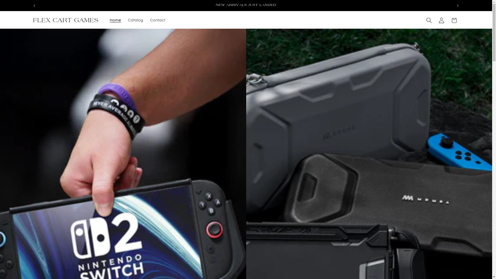 website screenshot of https://flexcartgames.shop/