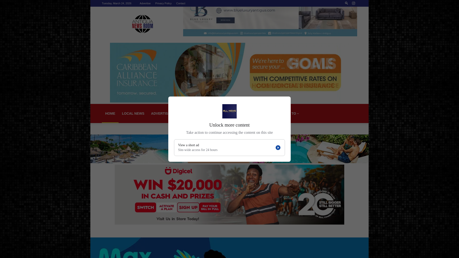 website screenshot of https://antiguanewsroom.com/