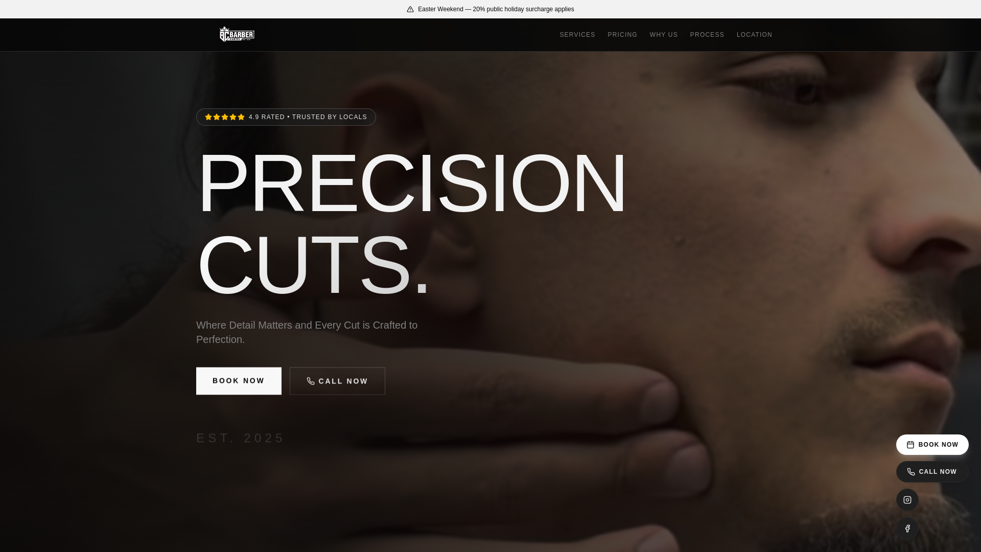 website screenshot of https://barbercartelofficial.com