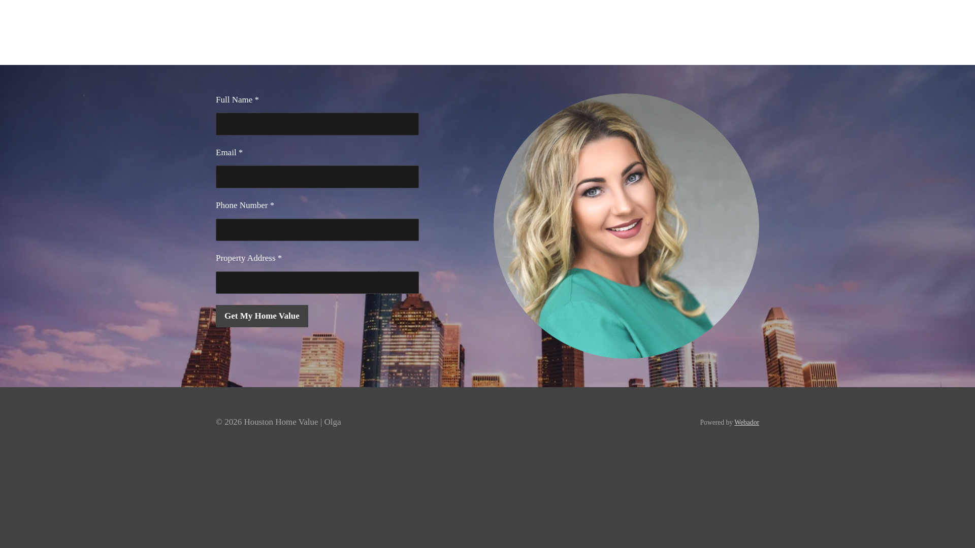website screenshot of https://gethoustonhomevalue.com/