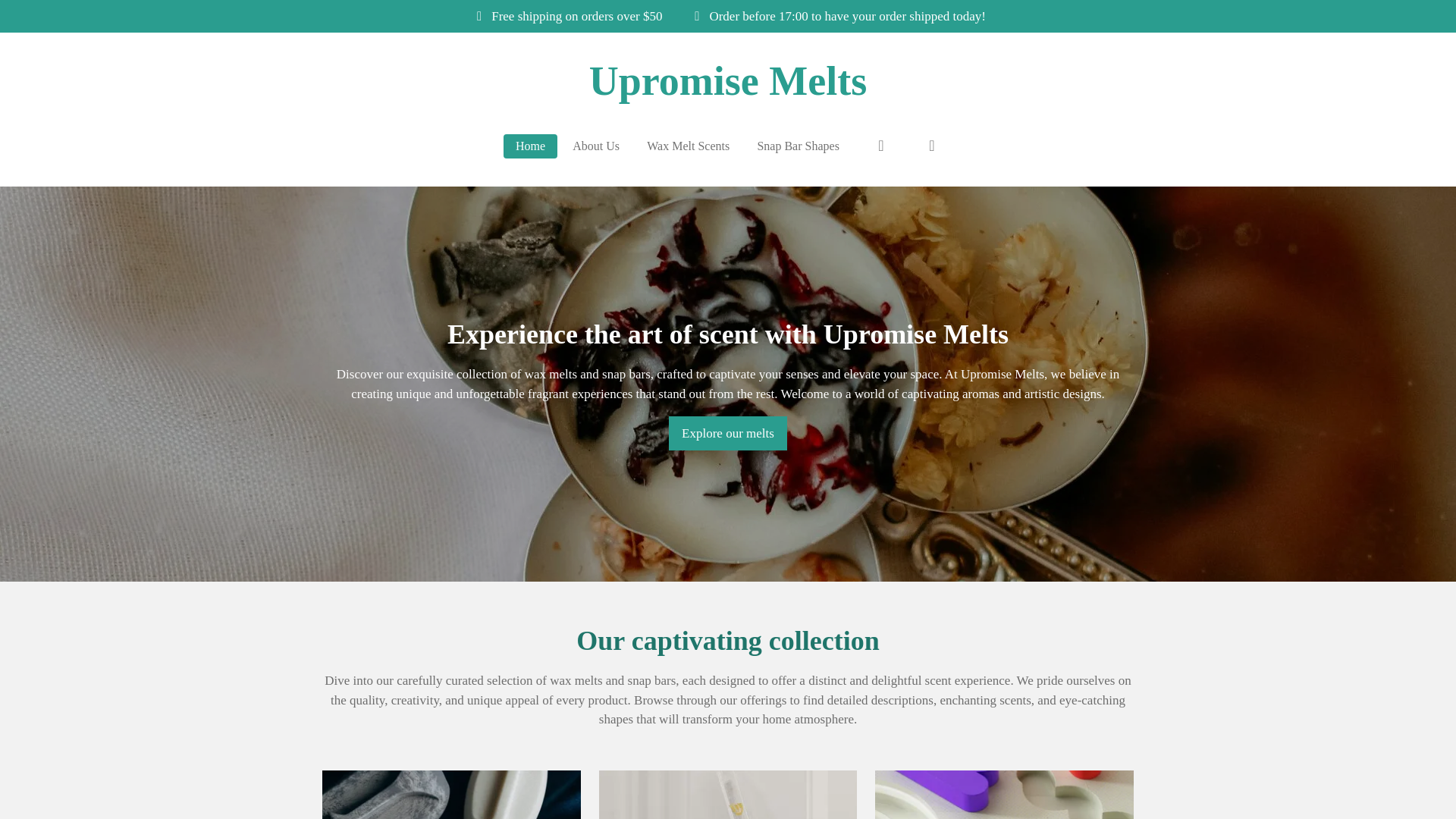 website screenshot of https://upromisemelts.com/