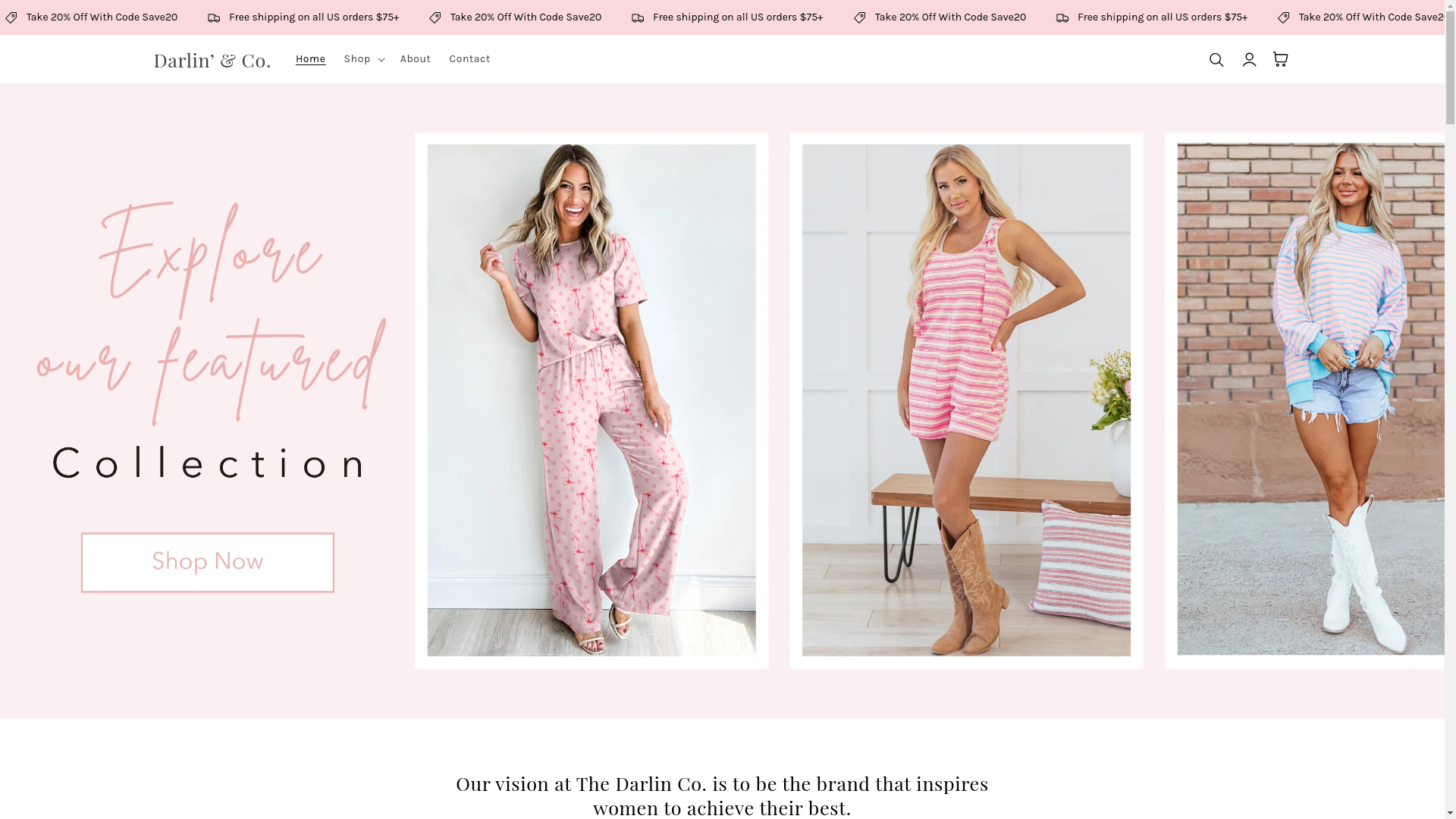 website screenshot of https://thedarlinandco.com/