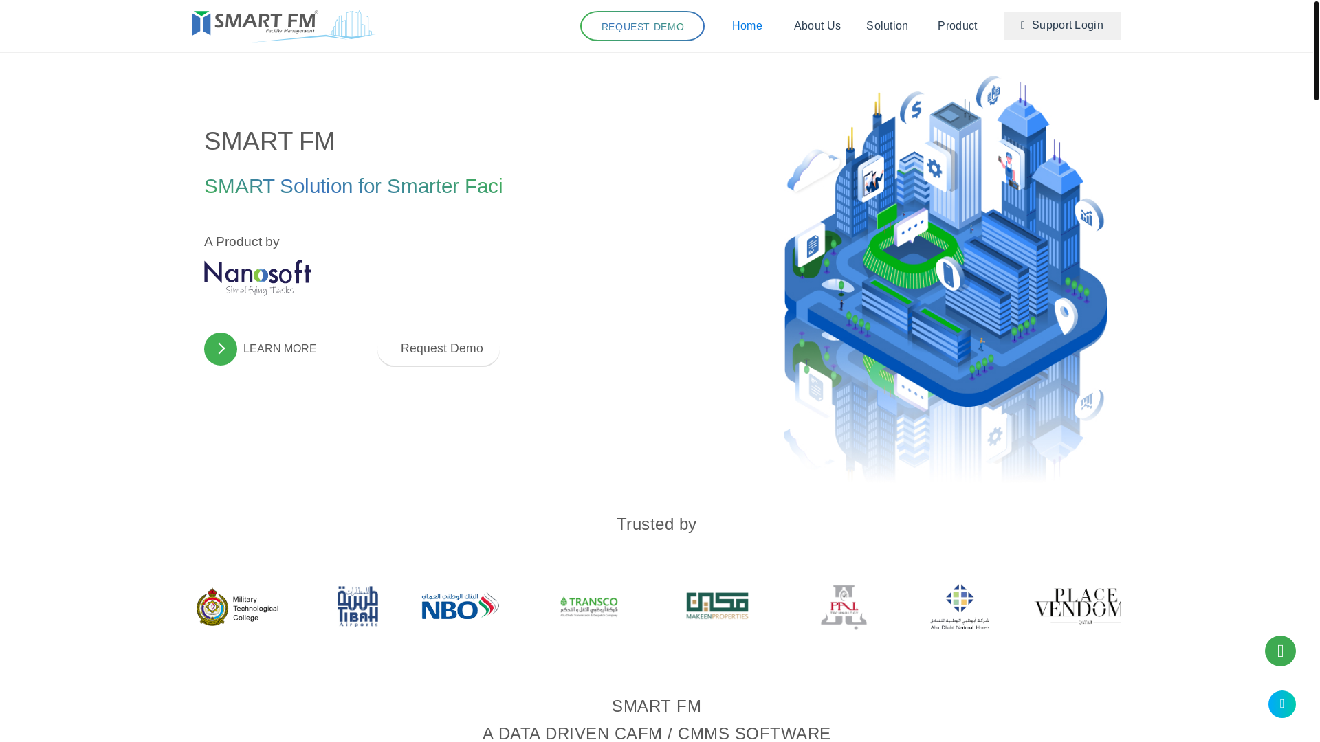 website screenshot of https://nanosoft.sa/