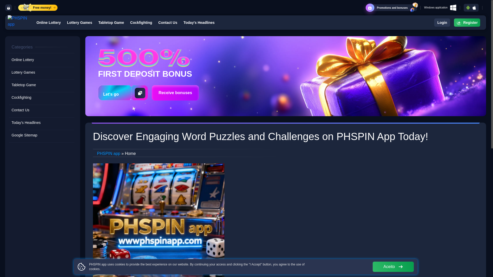 website screenshot of https://wwwphspinapp.com/
