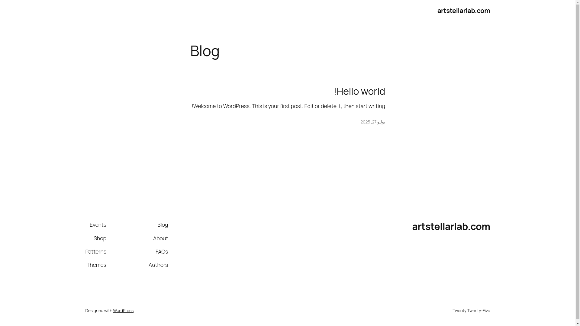 website screenshot of https://artstellarlab.com/