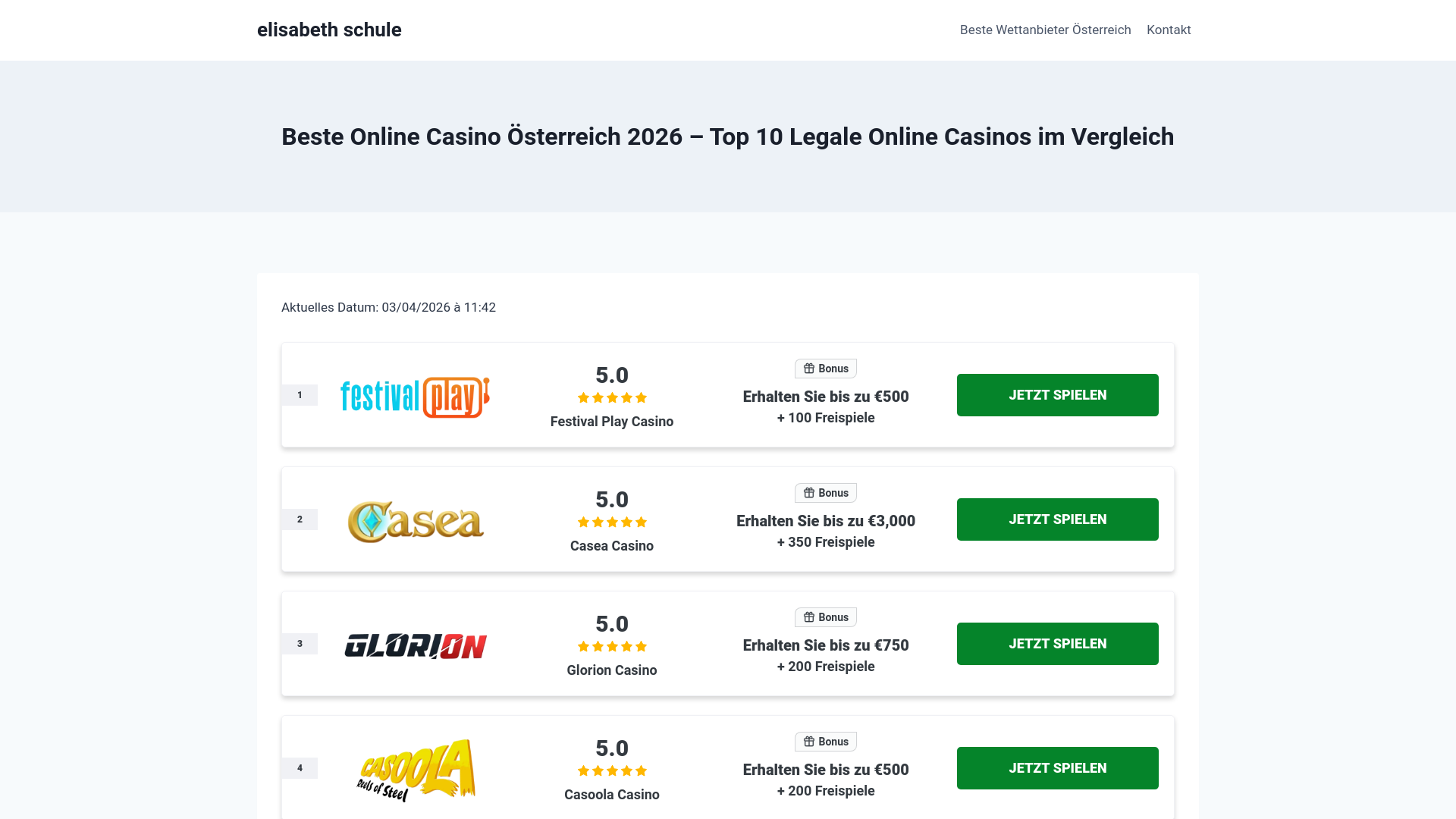 website screenshot of https://elisabethschule.at