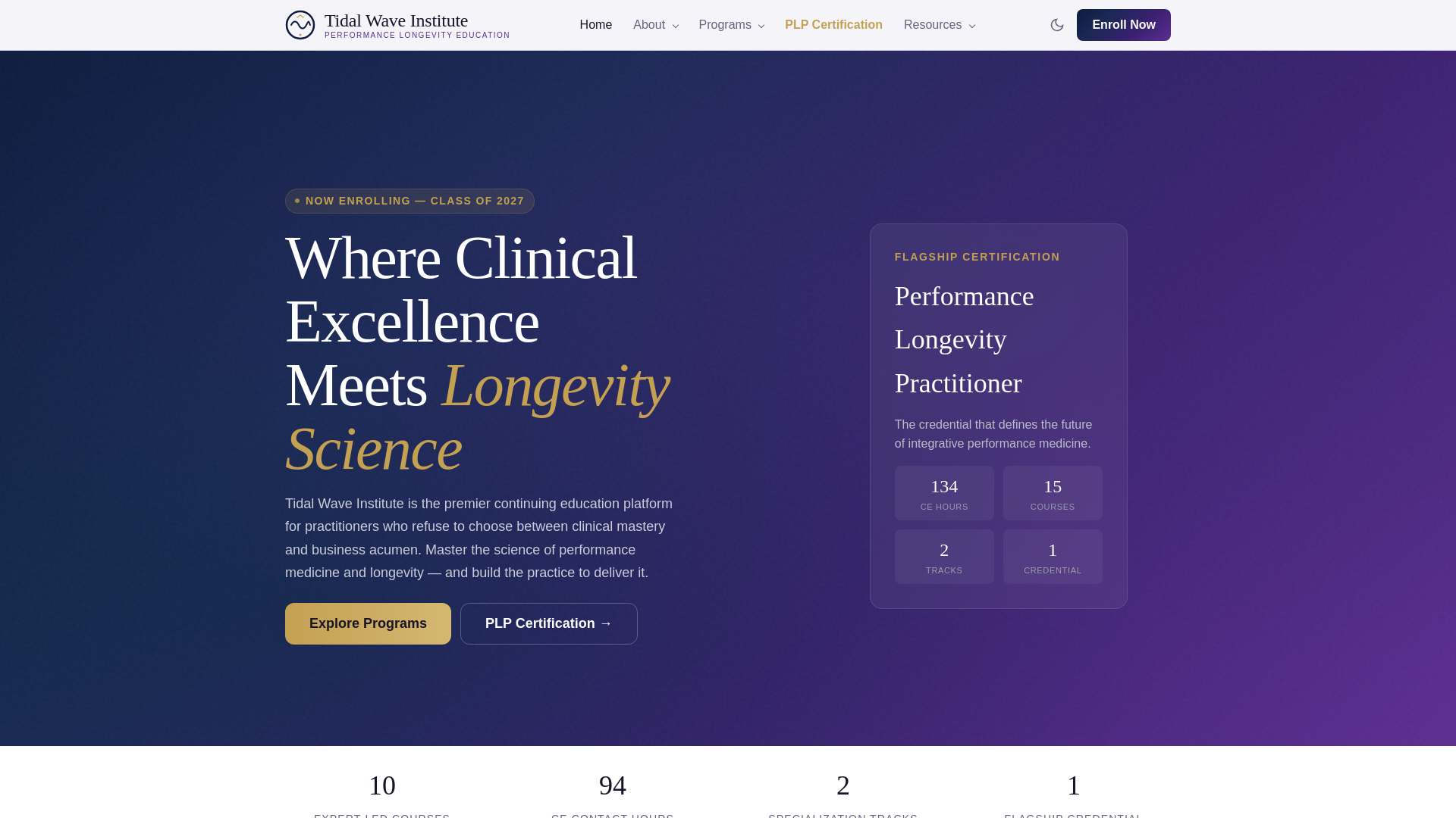 website screenshot of https://tidal-wave-institute.pages.dev/