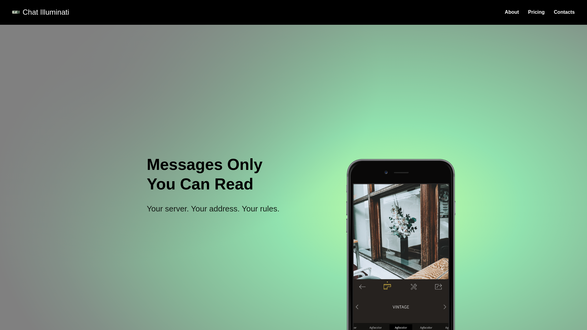 website screenshot of https://chatilluminati.com/