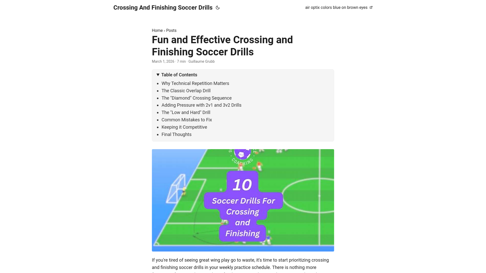 website screenshot of https://crossing-and-finishing-soccer-drills.pages.dev/