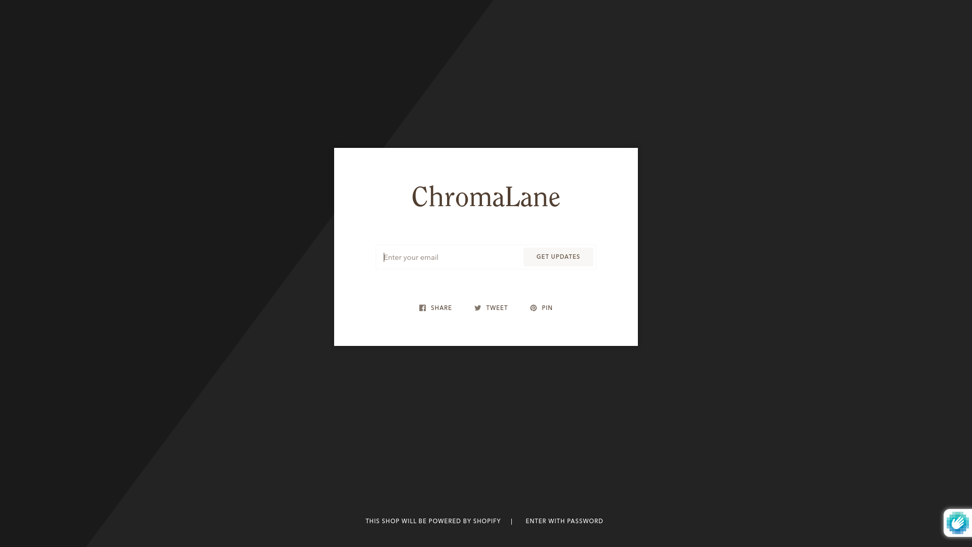website screenshot of https://chromalane.shop/