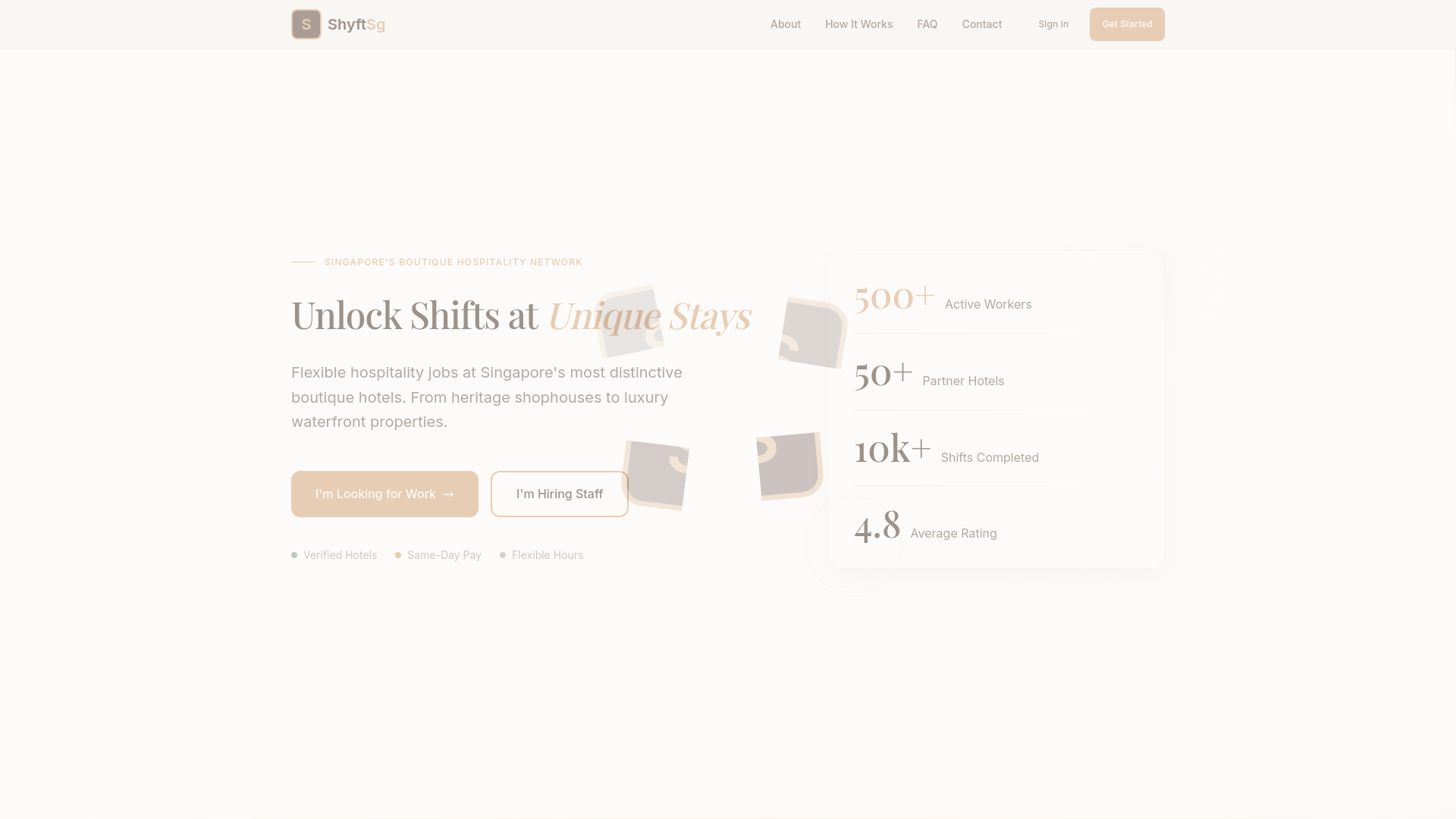 website screenshot of https://shyftsg.com