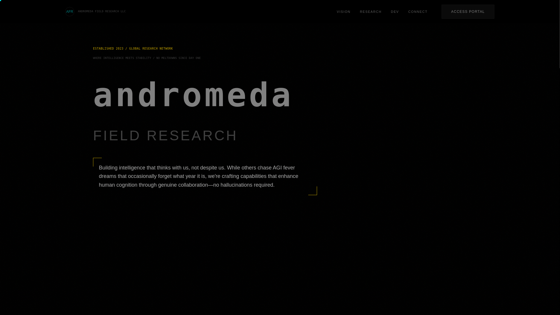 website screenshot of https://andromeda-field-research-llc-web-arch.pages.dev/