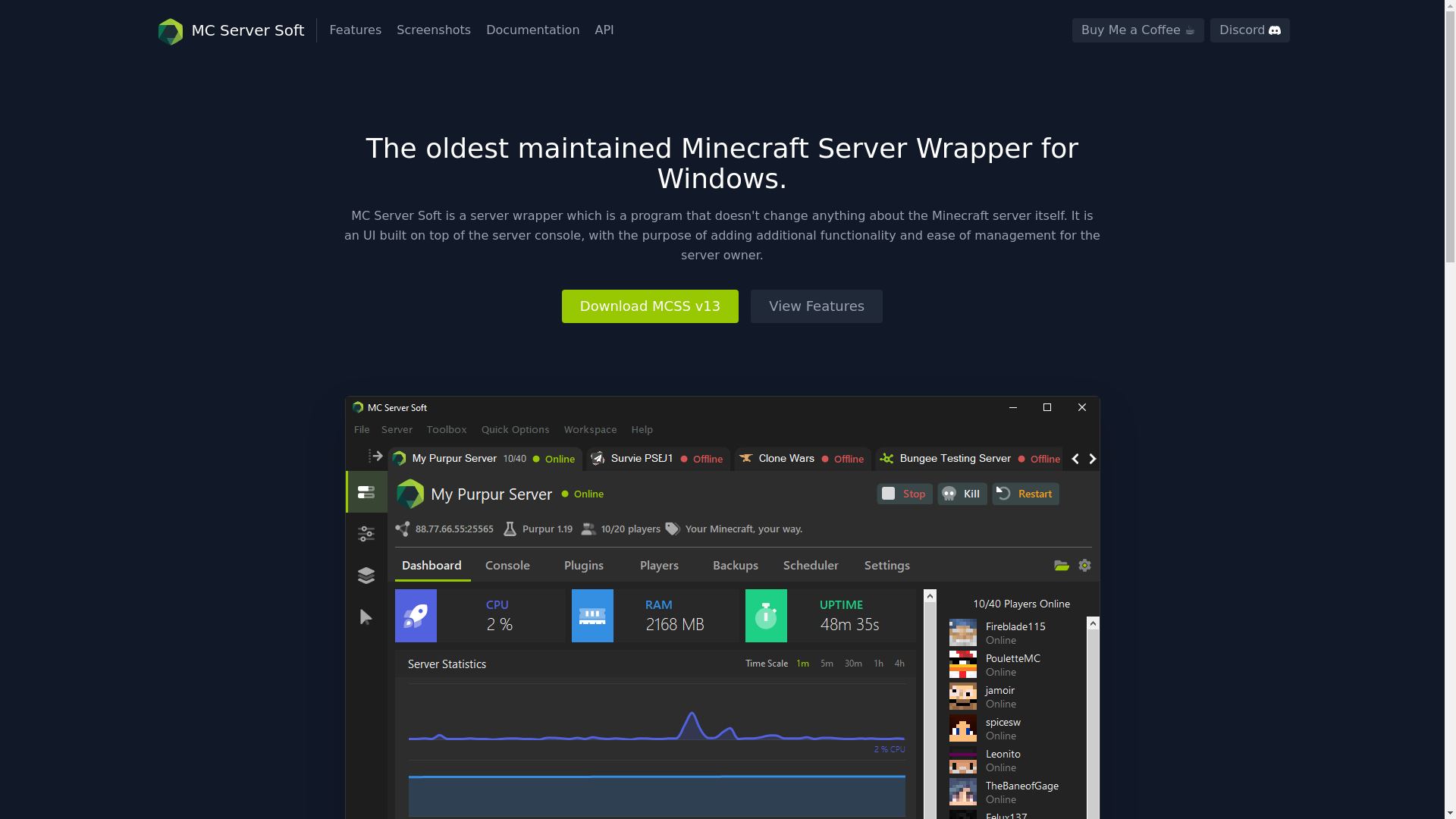 website screenshot of https://mcserversoft-com-cbn.pages.dev/