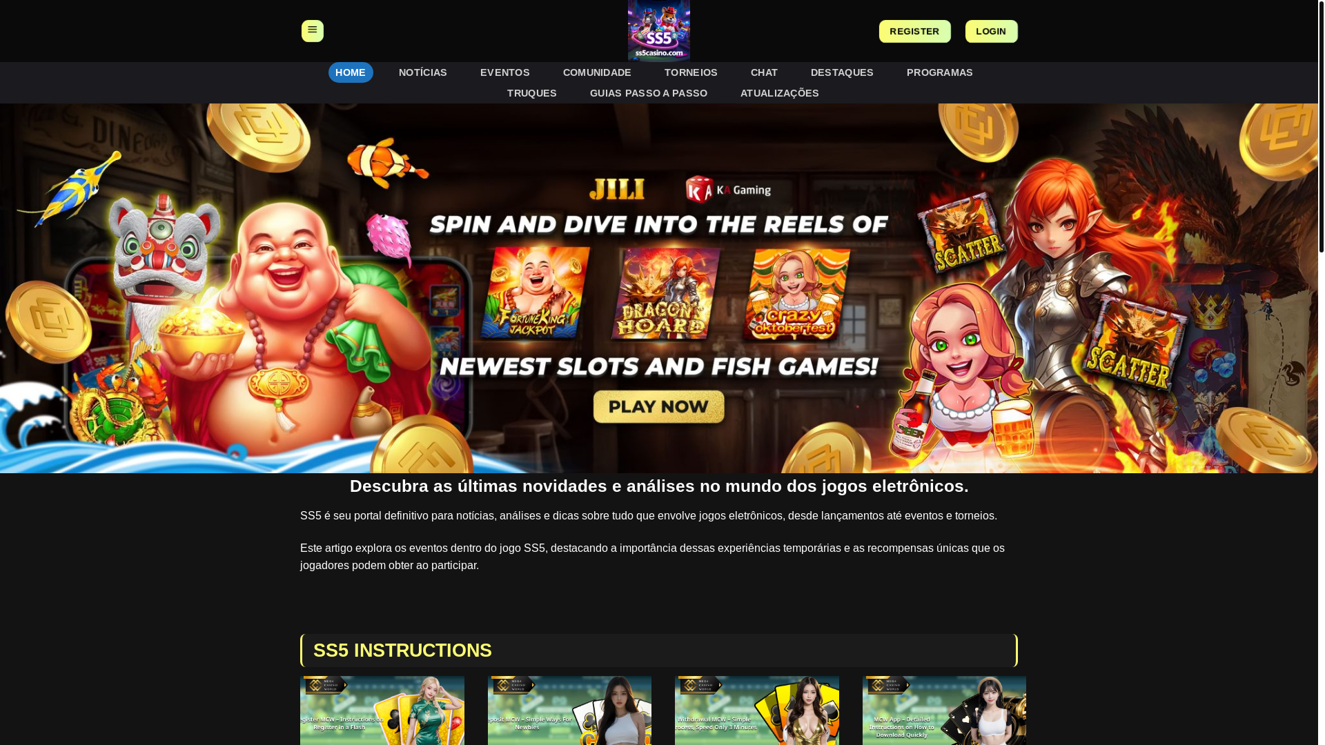 website screenshot of https://ss5casino.com/