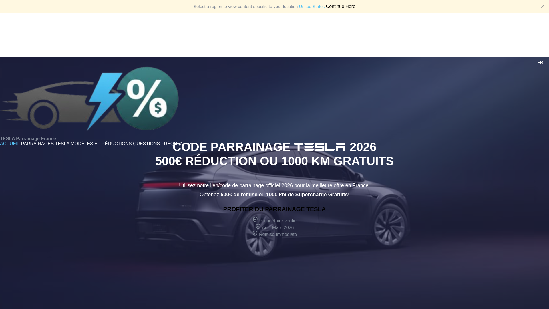 website screenshot of https://teslaparrainage.com
