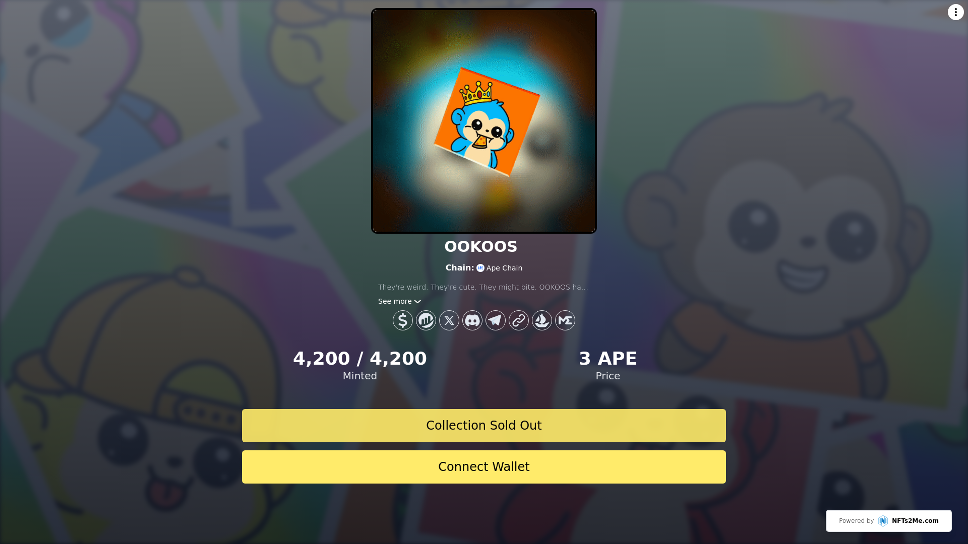 website screenshot of https://ookoos.nfts2.me/