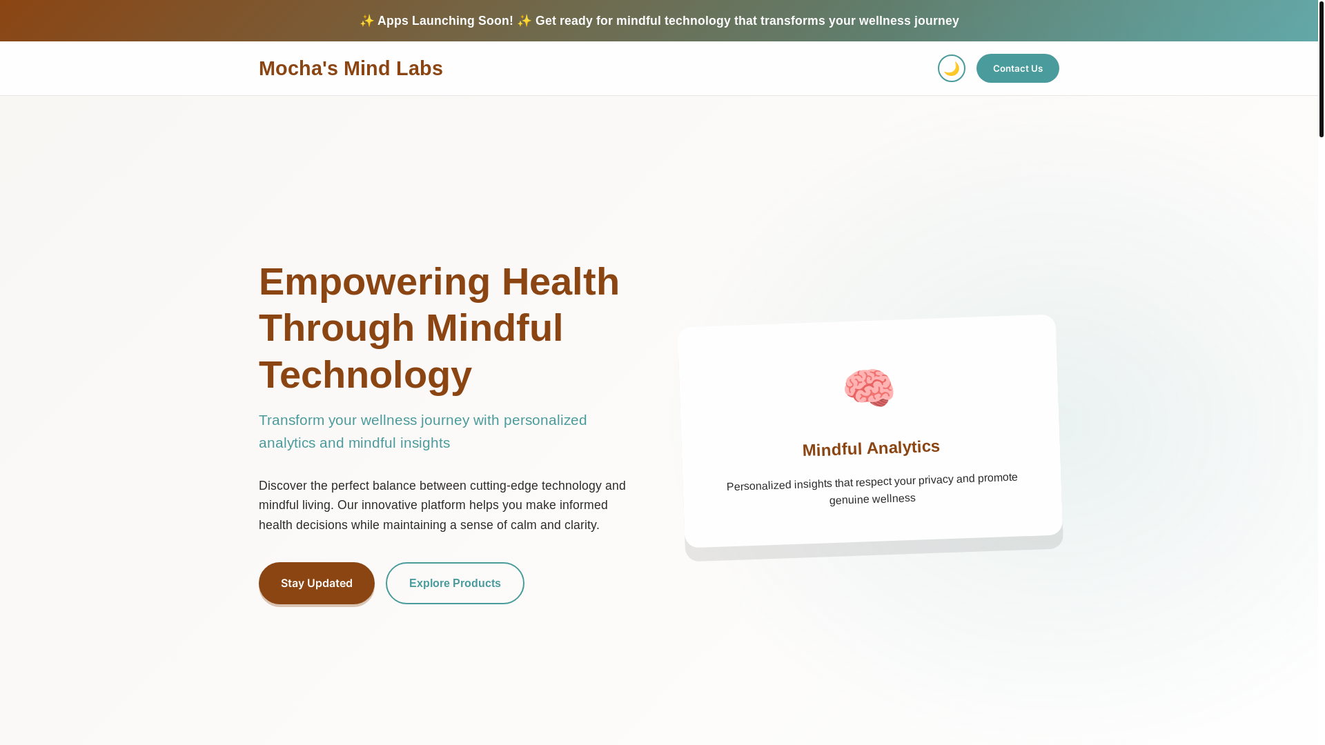 website screenshot of https://mochasmindlab.com/