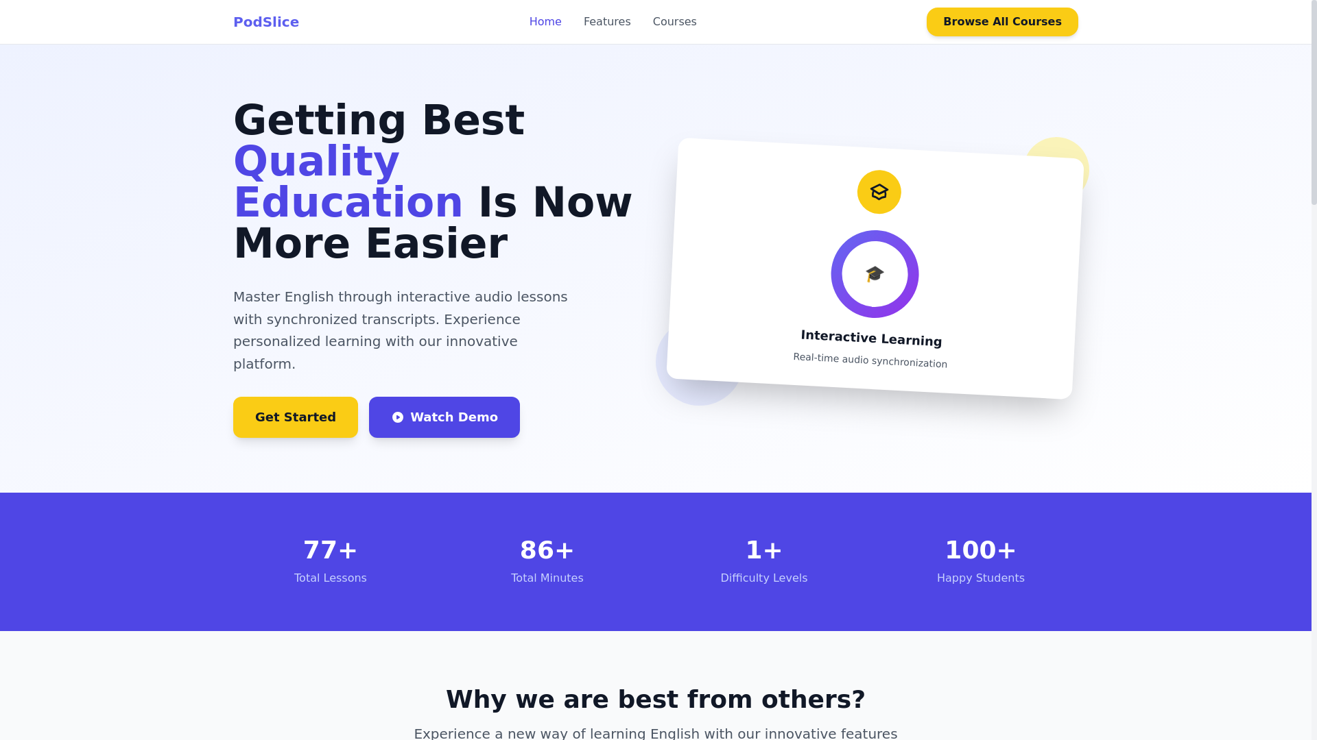 website screenshot of https://podslice.net/
