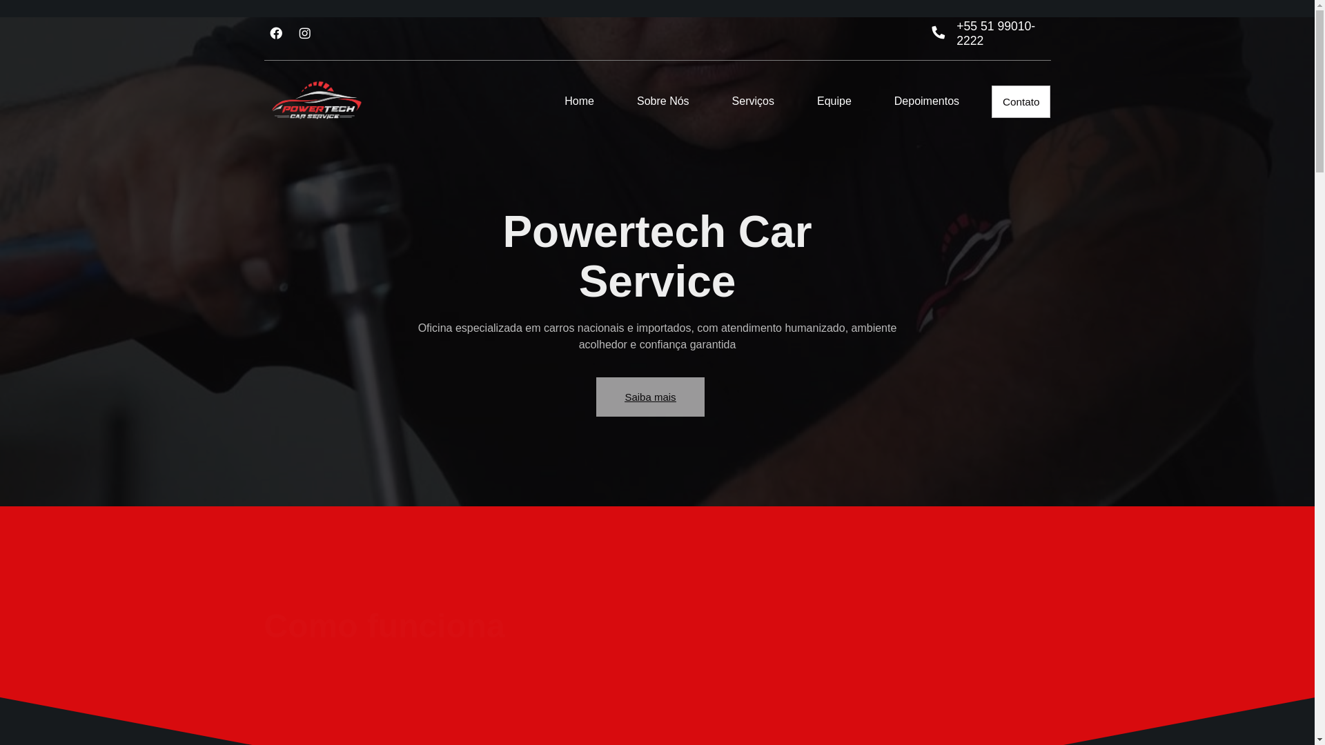 website screenshot of https://powertechcarservice.com.br/