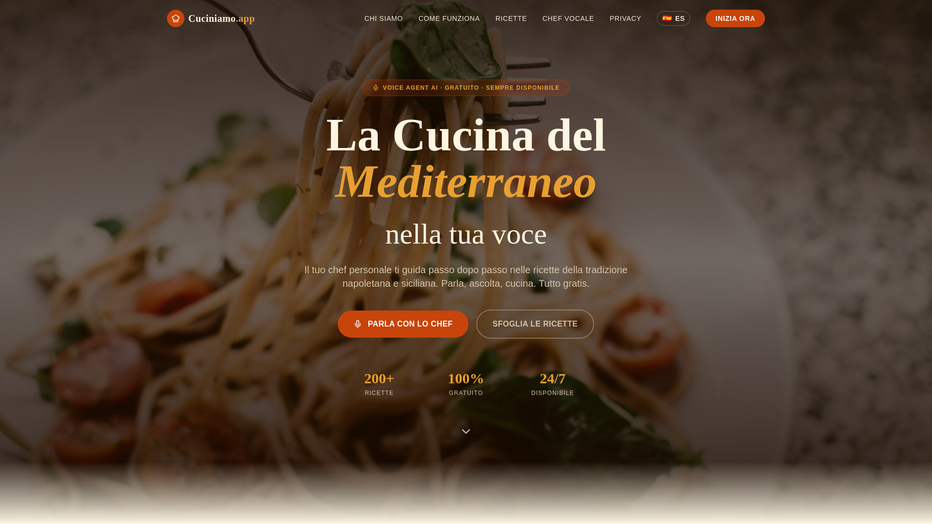 website screenshot of https://cuciniamo.app/