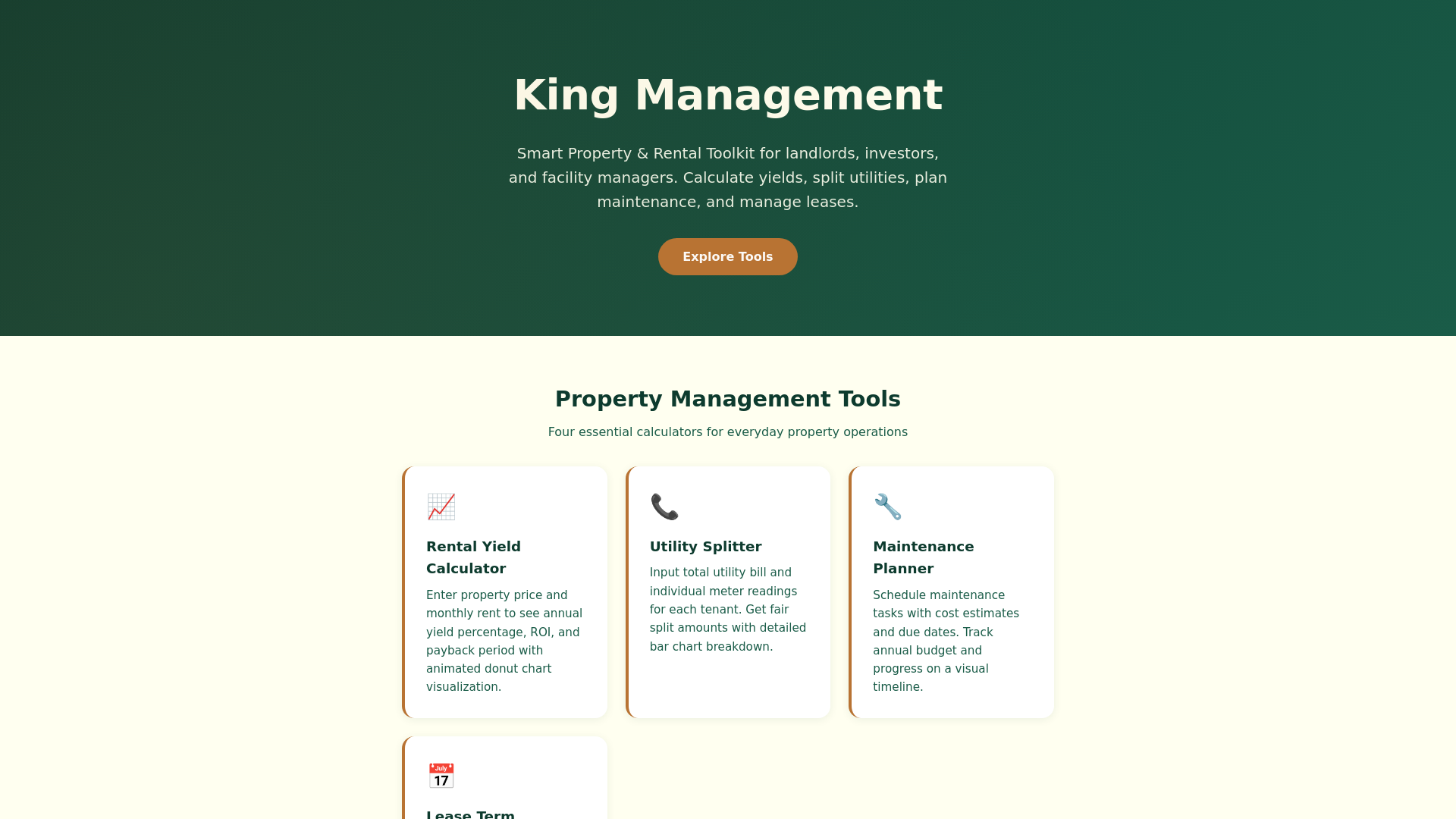 website screenshot of https://kingmanagement.space
