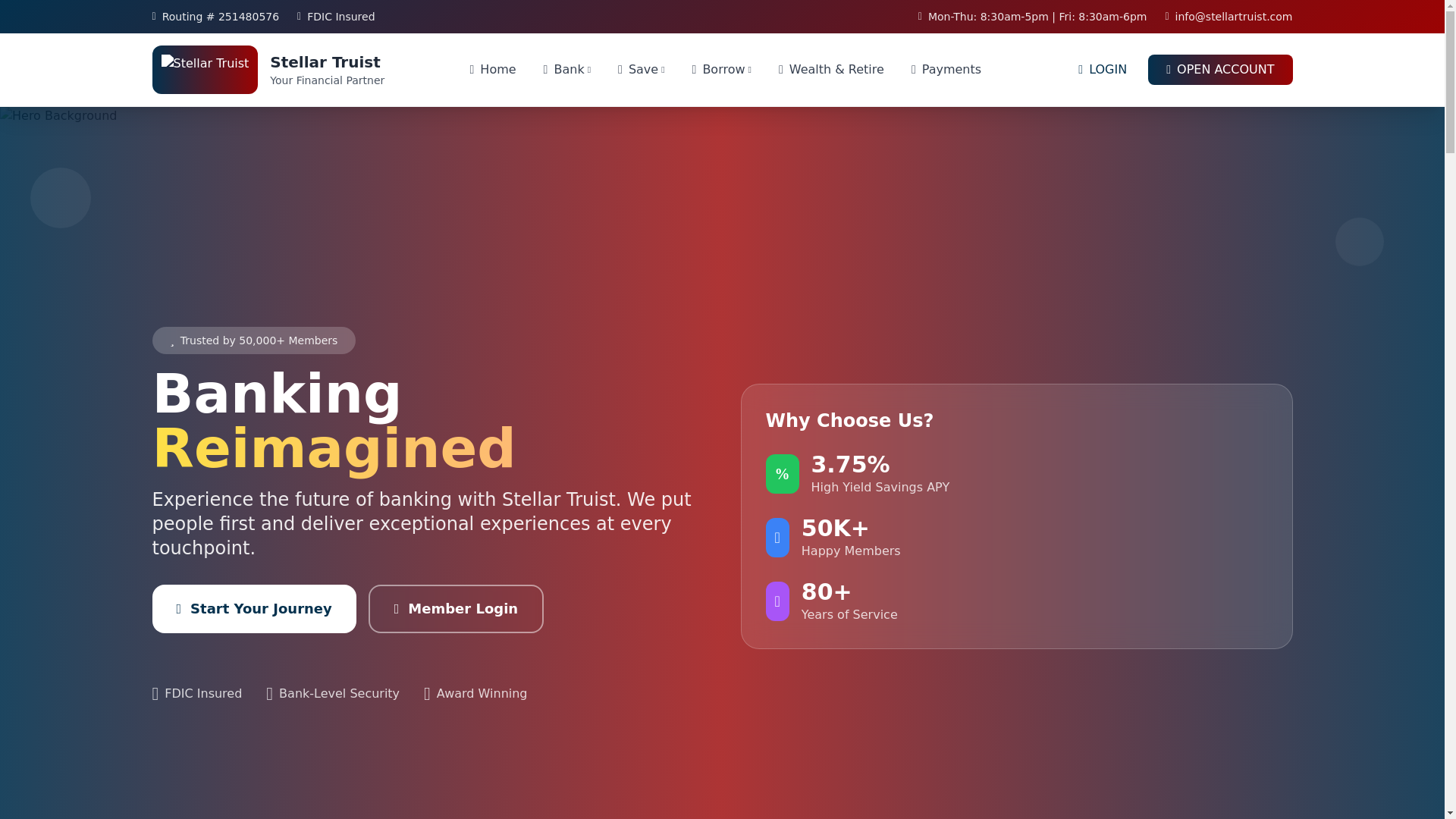 website screenshot of https://stellartruistmcb.com/