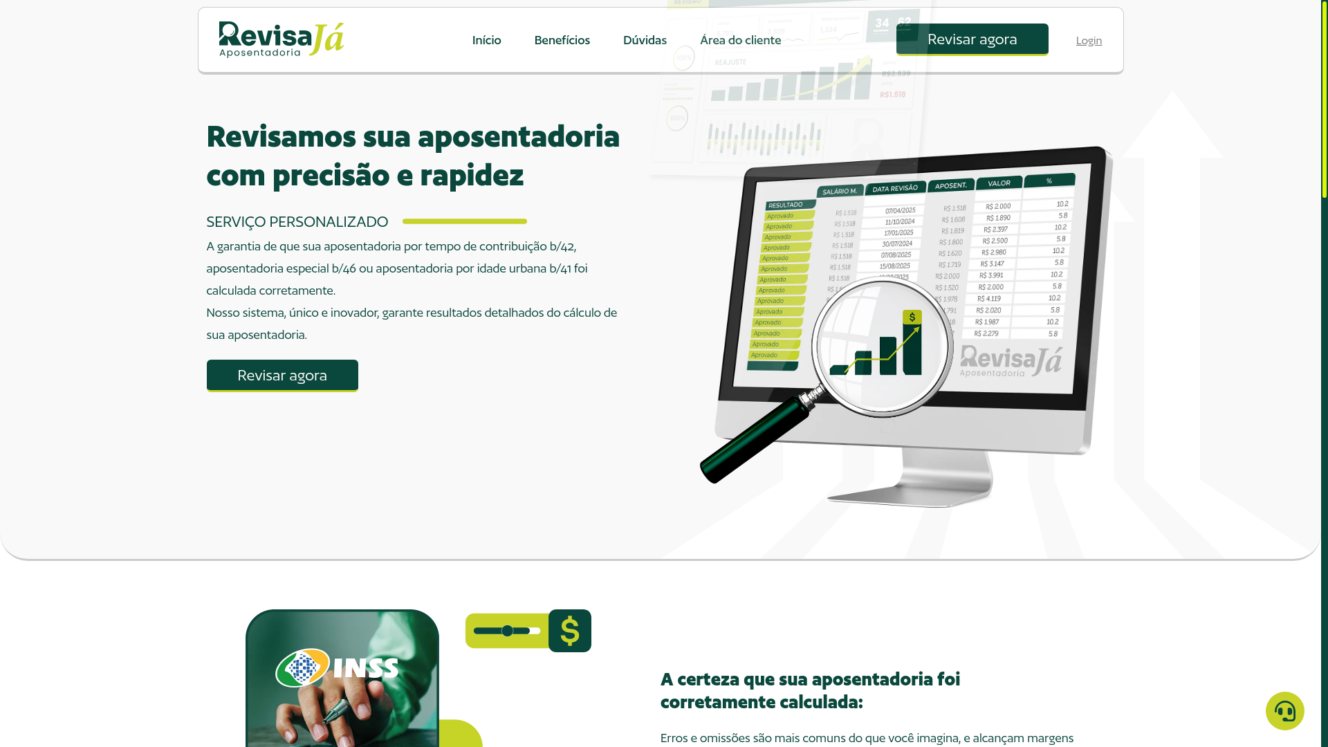 website screenshot of https://revisajaposentadoria.com.br/