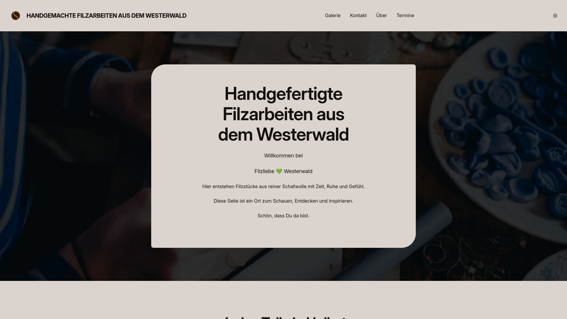 website screenshot of https://filzliebe-westerwald.de
