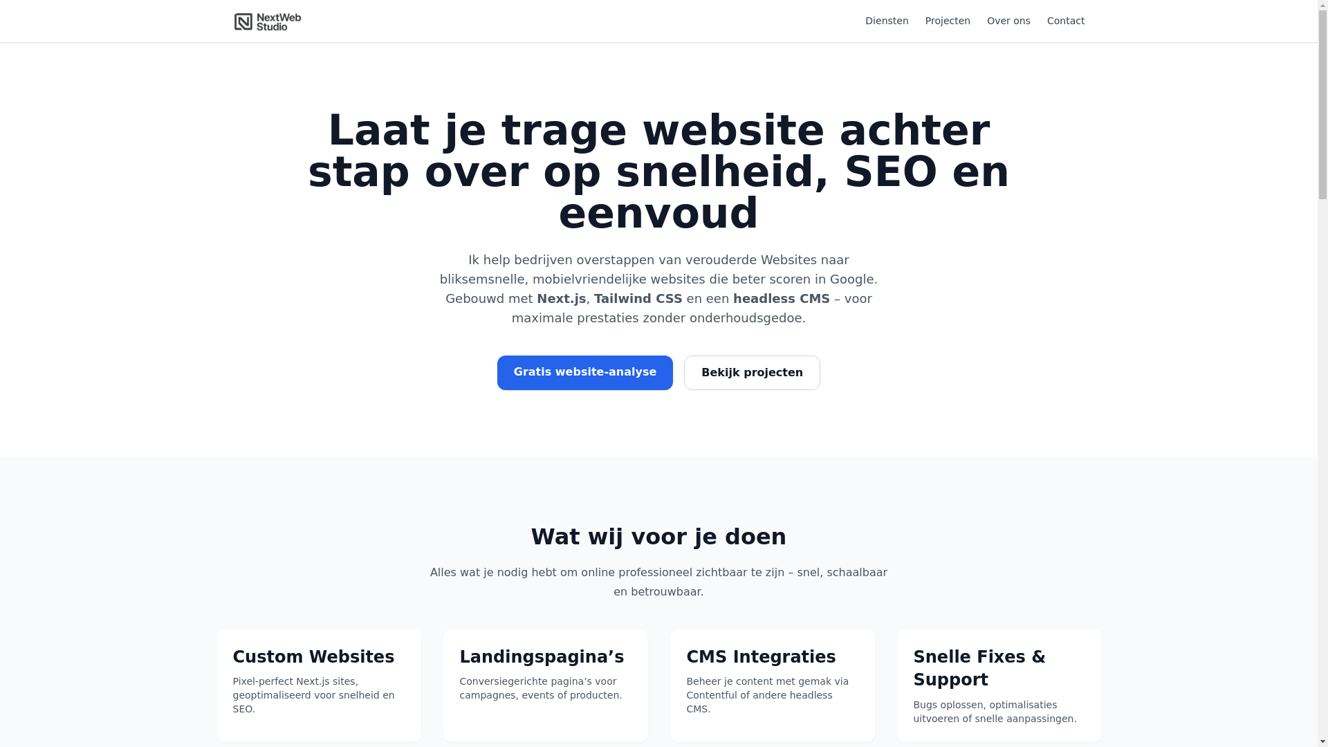website screenshot of https://nextwebstudio.nl/