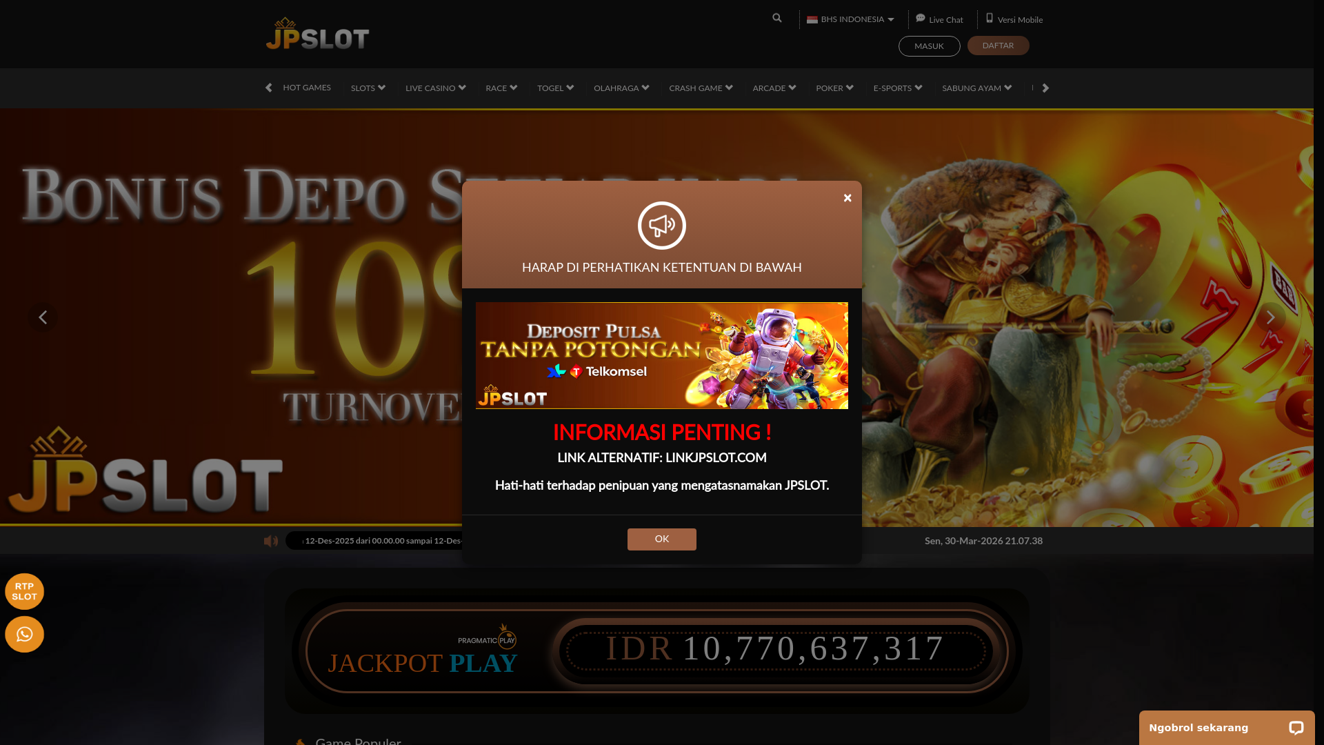 website screenshot of https://jpslot5.pro/