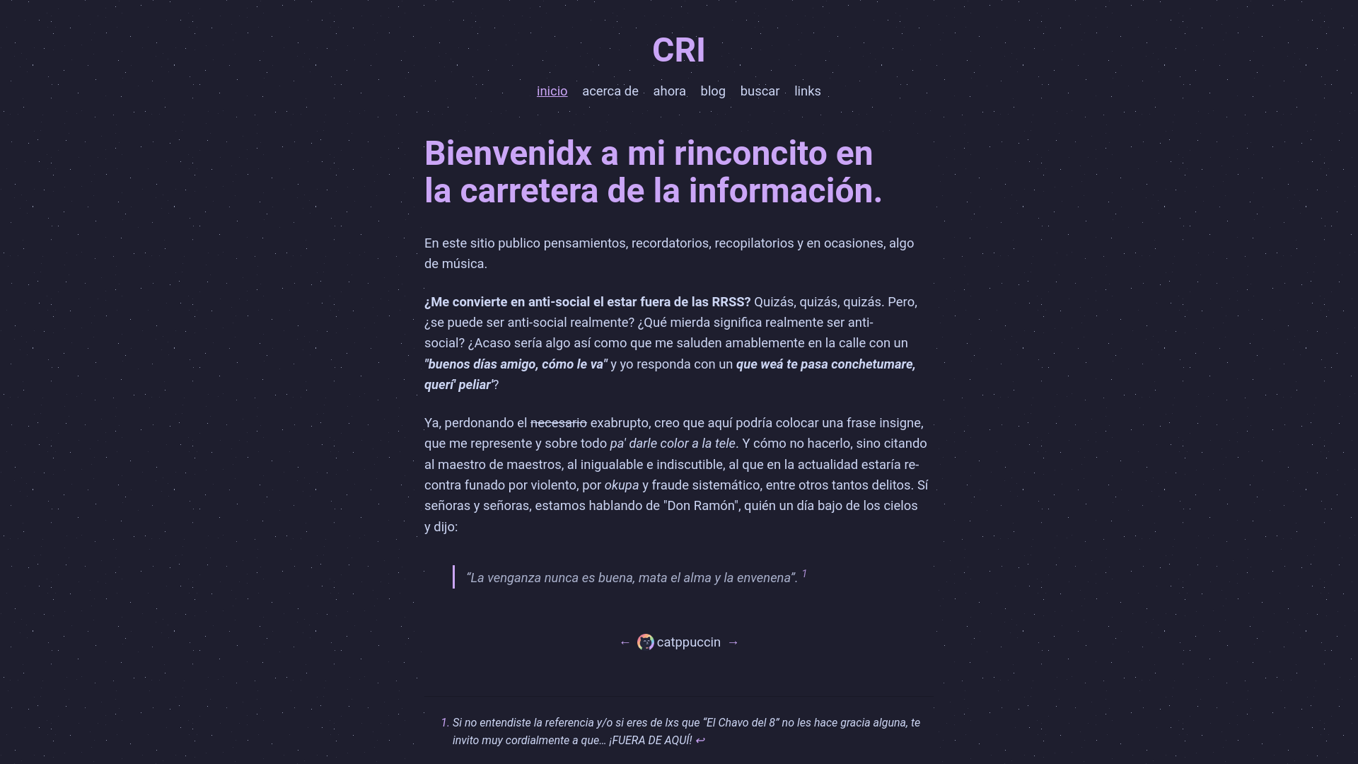 website screenshot of https://cri.cl/
