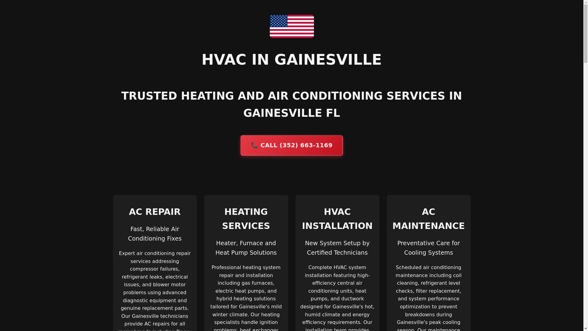 website screenshot of https://hvacingainesville.pages.dev/