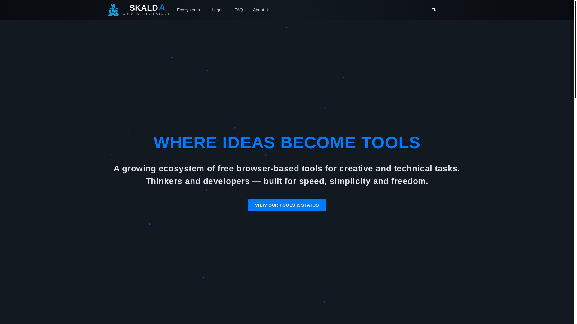 website screenshot of https://skalda-landing.pages.dev/
