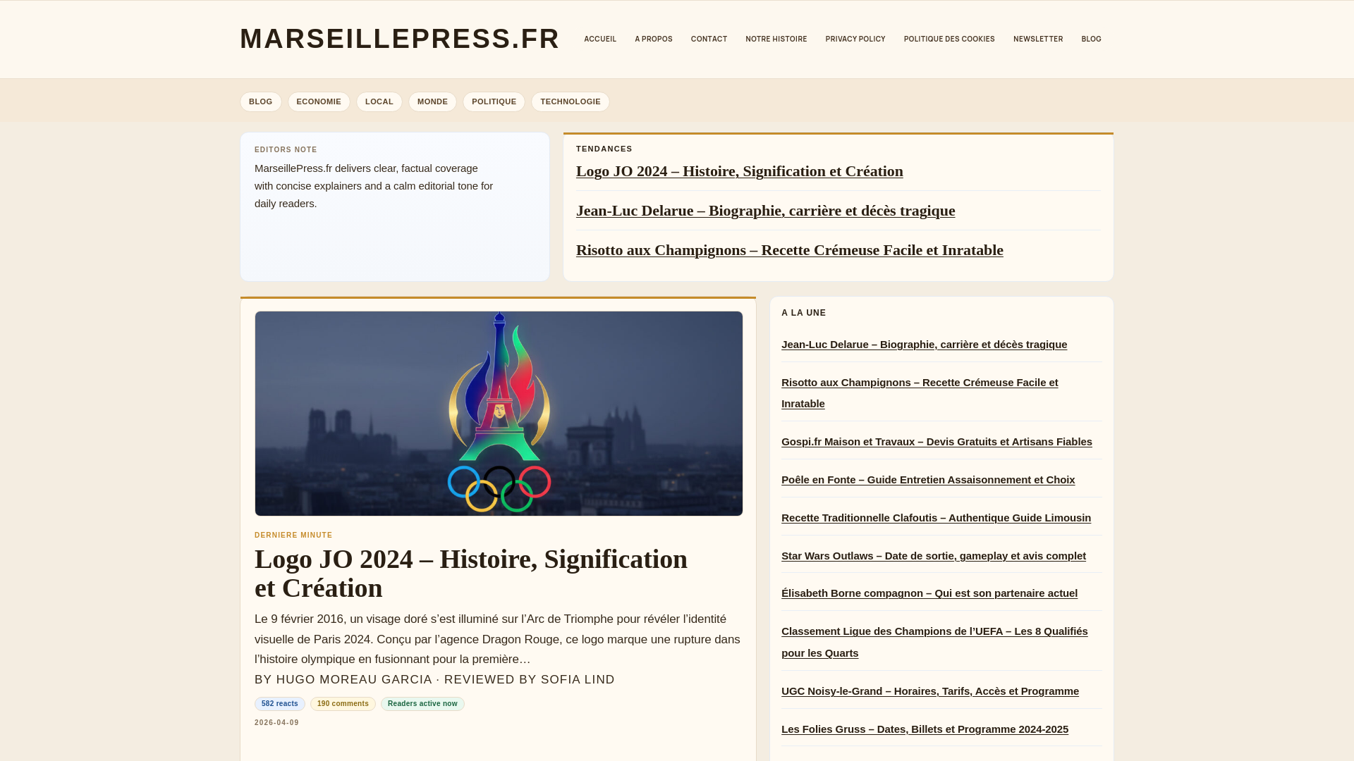 website screenshot of https://marseillepress.fr