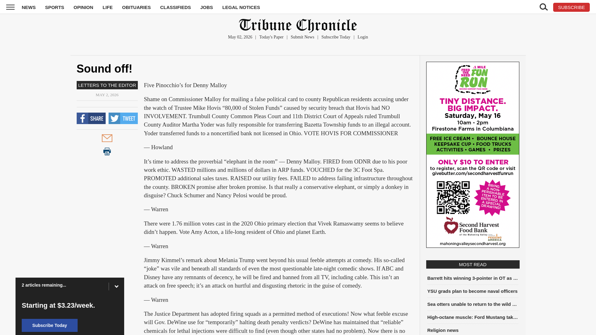 website screenshot of https://www.tribtoday.com/opinion/letters-to-the-editor/2026/05/sound-off-312/