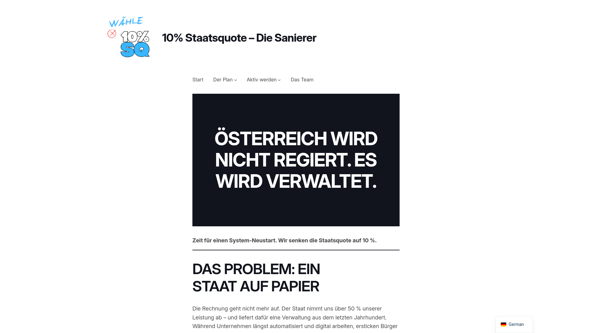 website screenshot of https://10prozent.at/