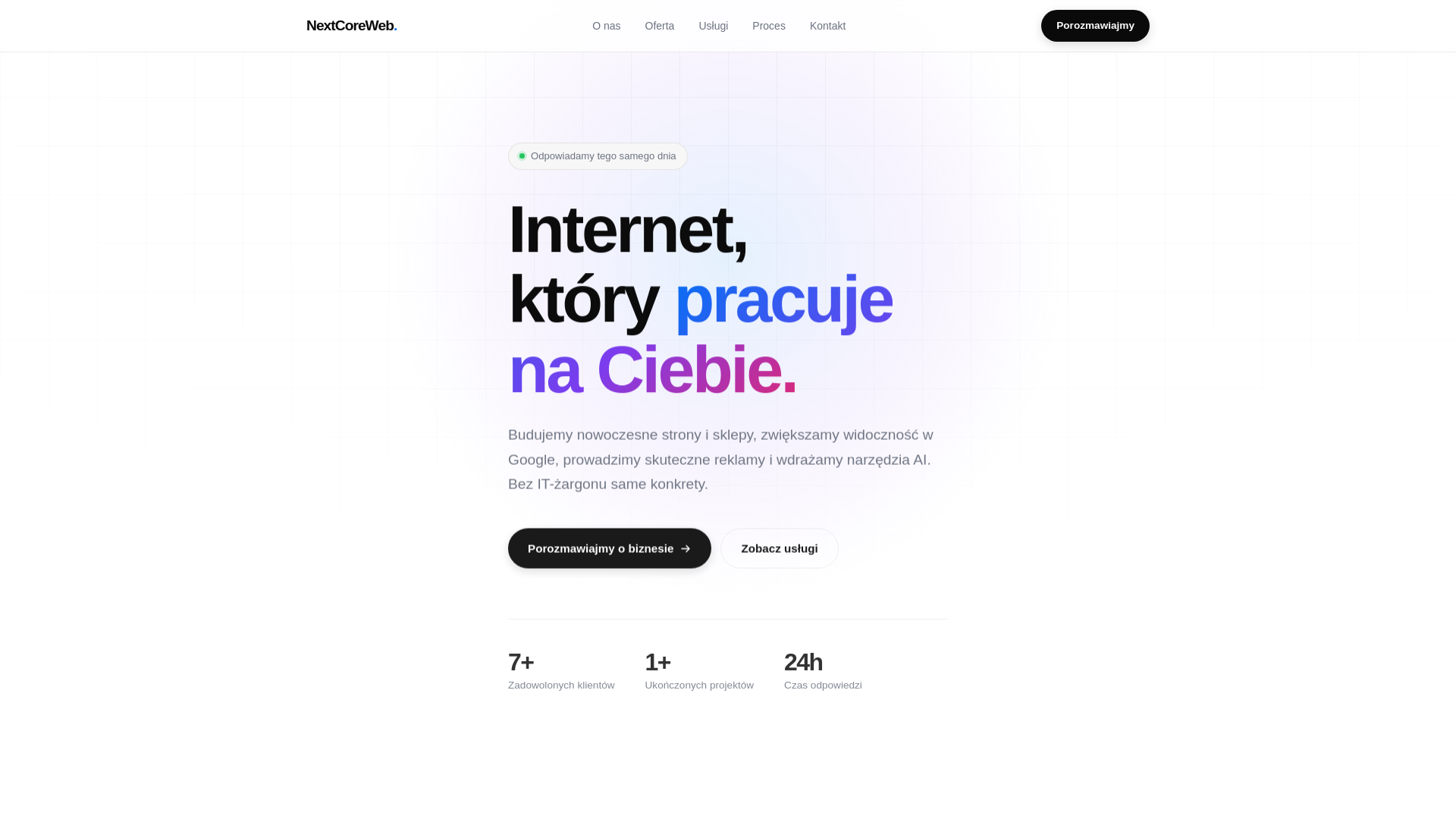 website screenshot of https://nextcoreweb.pl/